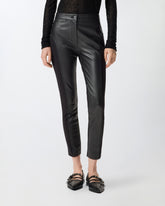 Leather and stretch fabric trousers - | Pinko