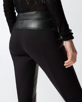 Leather and stretch fabric trousers - | Pinko