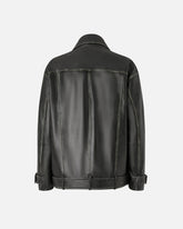 Leather biker-style jacket - | Pinko