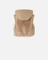 Padded faux fur gilet with hood - | Pinko