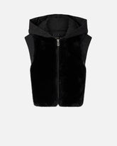Padded faux fur gilet with hood - | Pinko