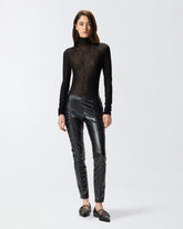 Stretch leather-effect leggings - | Pinko