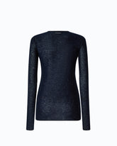 Pullover mit Rundhalsausschnitt und Pailletten - Blau | Pinko