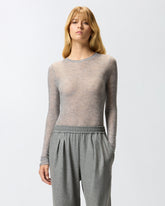 Crew-neck sweater with sequins - | Pinko