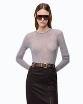 Crew-neck sweater with sequins - Grey | Pinko