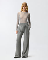 Pullover mit Rundhalsausschnitt und Pailletten - Grau | Pinko