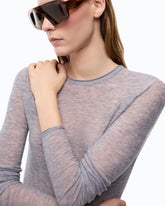 Crew-neck sweater with sequins - Grey | Pinko