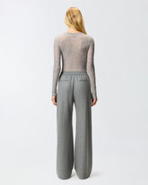 Pullover mit Rundhalsausschnitt und Pailletten - Grau | Pinko
