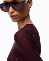 Pullover mit Rundhalsausschnitt und Pailletten - Lila | Pinko