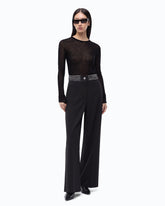 Crew-neck sweater with sequins - Black | Pinko
