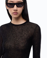 Crew-neck sweater with sequins - Black | Pinko