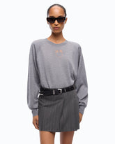 Sweater with Love Birds logo - Grey | Pinko