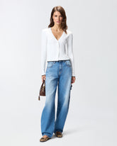 Rib-knit V-neck cardigan - | Pinko