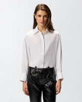Poplin and crêpe shirt - | Pinko