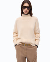 Wool and cashmere turtleneck sweater - Beige | Pinko