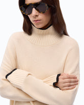 Wool and cashmere turtleneck sweater - Beige | Pinko