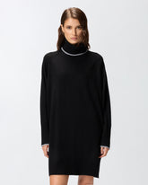 Kurzes Kleid aus Wolle mit hohem Kragen - | Pinko