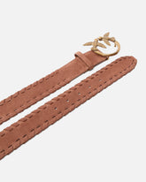 4-cm leather belt with Love Birds buckle - | Pinko