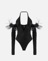 Bodysuit with feathers - | Pinko