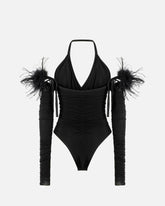 Bodysuit with feathers - | Pinko