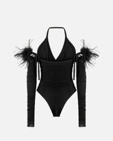 Bodysuit with feathers - | Pinko