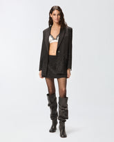 Miniskirt with rhinestones - | Pinko