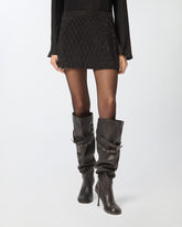 Miniskirt with rhinestones - | Pinko