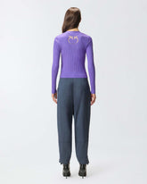 Gerippte Cardigan mit Logo Love Birds - | Pinko