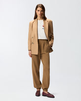 Fleece joggers with logo - | Pinko