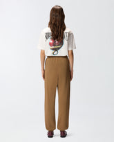 Fleece joggers with logo - | Pinko