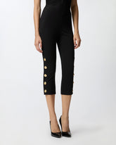 Leggings with metal buttons - | Pinko