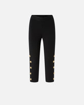 Leggings with metal buttons - | Pinko