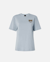 T-shirt with Love Birds jewel detail - Light Blue | Pinko