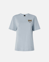 T-shirt with Love Birds jewel detail - Light Blue | Pinko