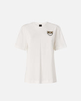 T-shirt with Love Birds jewel detail - White | Pinko