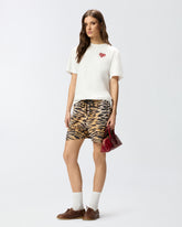 T-shirt with rhinestoned Amore lettering - Multicolor White-Red | Pinko