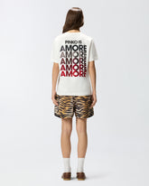 T-shirt with rhinestoned Amore lettering - Multicolor White-Red | Pinko