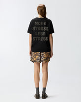 More Strass Less Stress T-shirt - Black | Pinko