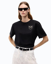 T-Shirt mit Schmuckapplikation Love Birds - | Pinko