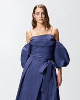 Crop top with puff sleeves - | Pinko