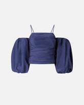 Crop top with puff sleeves - | Pinko