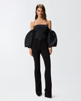 Crop top with puff sleeves - | Pinko