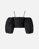 Crop top with puff sleeves - | Pinko