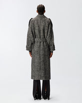 Long herringbone cloth coat - | Pinko