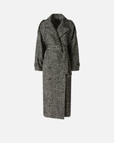 Long herringbone cloth coat - | Pinko