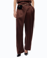 Satin wrap trousers - | Pinko