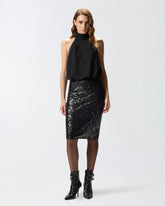 Pencil skirt with sequins - | Pinko