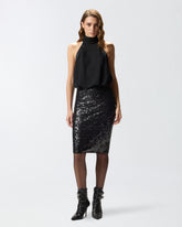 Pencil skirt with sequins - | Pinko