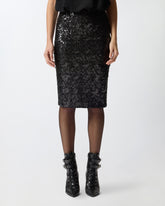 Pencil skirt with sequins - | Pinko