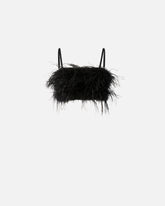 Crop top with feathers - | Pinko